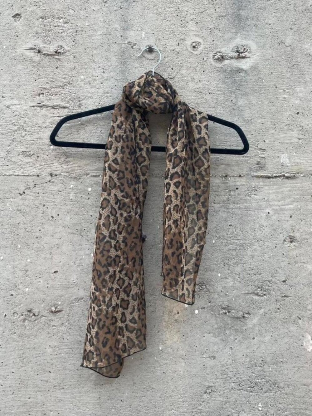 cheetah print chiffon scarf